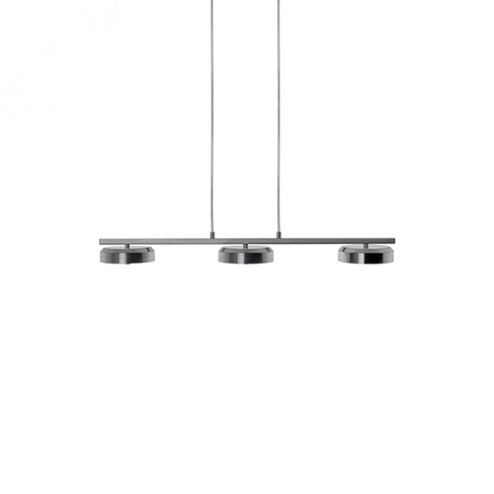 Three Lamp LED Pendant with Thin Round Metal Shades (461|401173BN-LED)