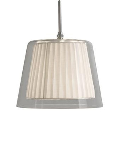 Single Lamp Pendant with Cotton Shade in Clear Glass (461|40731)
