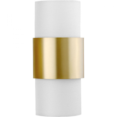Silva Collection Two-Light Brushed Bronze White Linen Shade Wall Sconce (149|P710119-109)