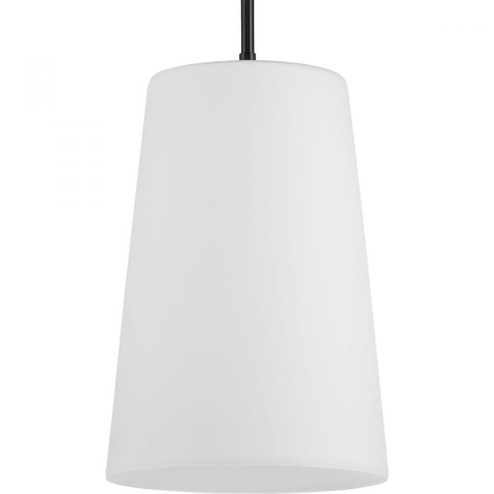 Clarion Collection One-Light Matte Black Etched White Transitional Pendant (149|P500430-31M)