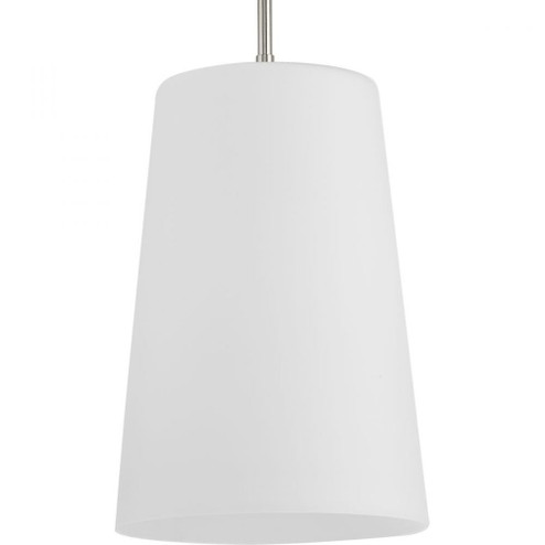Clarion Collection One-Light Brushed Nickel Etched White Transitional Pendant (149|P500430-009)