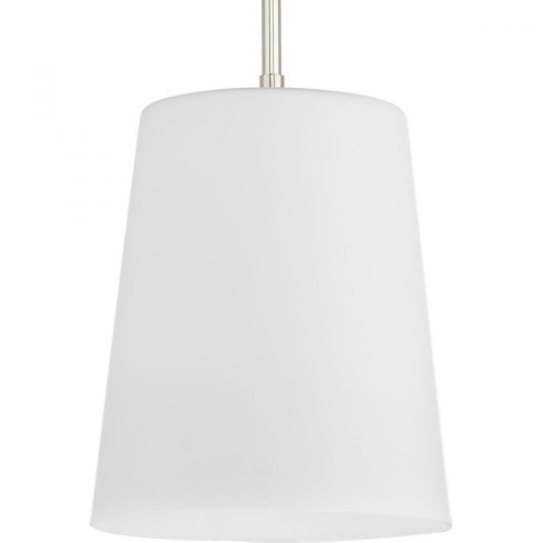 Clarion Collection One-Light Polished Nickel Etched White Transitional Pendant (149|P500429-104)