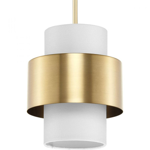 Silva Collection One-Light Brushed Bronze White Linen Shade Pendant (149|P500398-109)