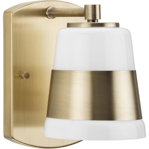 Haven Collection One-Light Vintage Brass Opal Glass Luxe Industrial Bath Light (149|P300442-163)