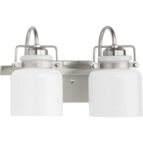 Fessler Collection Two-Light Brushed Nickel Opal Glass Farmhouse Bath Light (149|P300439-009)