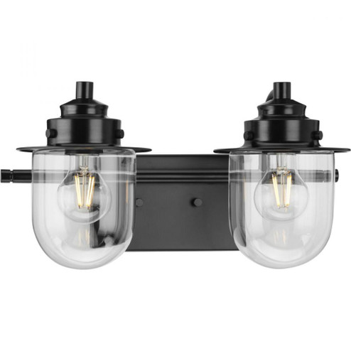 Northlake Collection Two-Light Matte Black Clear Glass Transitional Bath Light (149|P300435-31M)