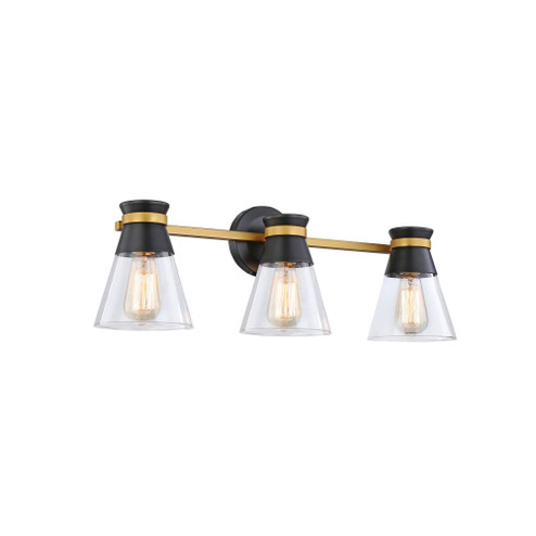 Kanata Collection 3-Light Vanity Light, Black & Brushed Brass (12|AC11803BB)