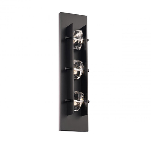 Strata 22in LED 3000K/3500K/4000K 120V-277V Outdoor Wall Sconce in Black with Optic Haze Quartz (1118061|BWSW10322-BK)