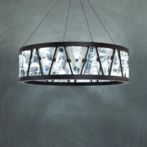 Corinth 32in LED 3000K/3500K/4000K 120V-277V Pendant in Black with Optic Haze Quartz (1118061|BPD74232-BK)