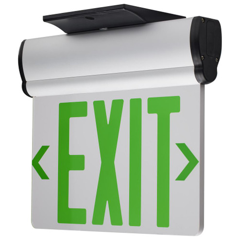 Green (Clear) Edge Lit LED Exit Sign, 90min Ni-Cad backup, 120/277V, Single Face, Top/Back/End Mount (27|67/112)