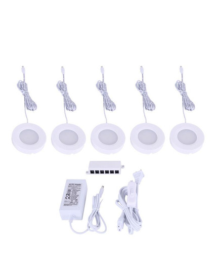 Undercabinet, LUL-14-5-WH, Linkable LED Puck Light, White Color, 5 Lights Kit, 3 (801|LUL-14-5-WH)