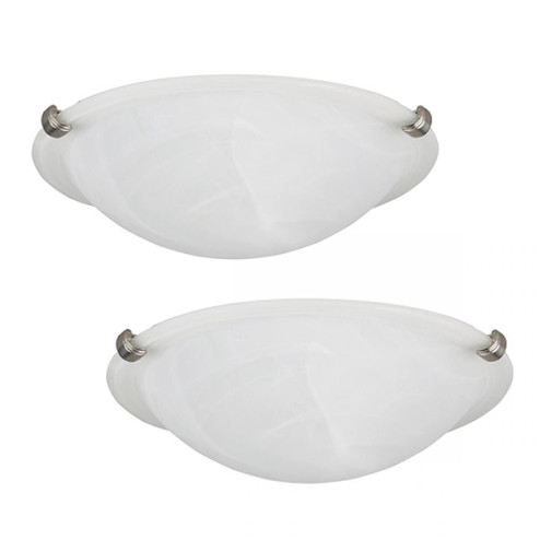 Fmount, Twinpack, 12'' 2 Bulb Clip Flushmount, Alabaster Glass, 60W Type A (801|IFM161251T)