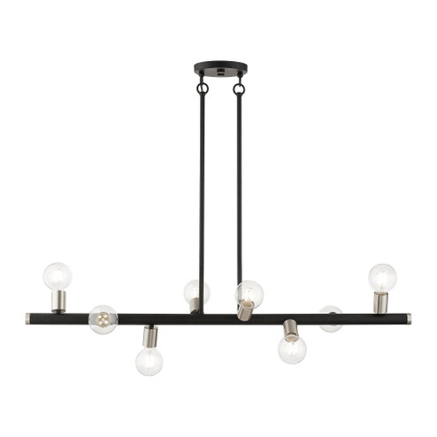 8 Light Black Large Chandelier with Brushed Nickel Accents (108|45868-04)
