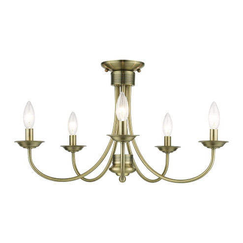 5 Light Antique Brass Large Semi-Flush (108|42684-01)