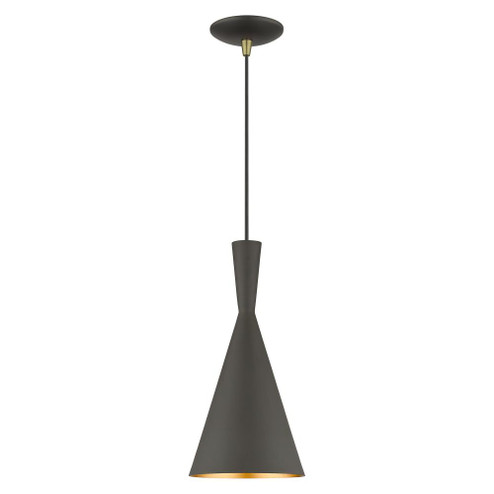 1 Light Bronze Pendant with Antique Brass Finish Accents (108|41185-07)