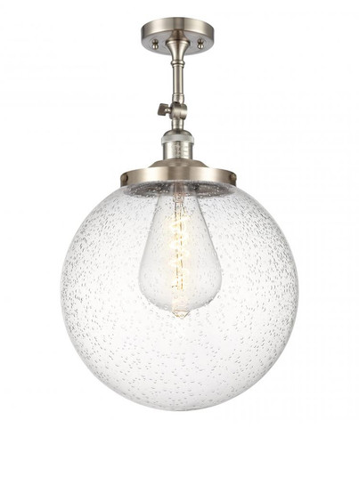 Beacon - 1 Light - 14 inch - Brushed Satin Nickel - Adjustable Semi-Flush Mount (3442|201F-SN-G204-14)