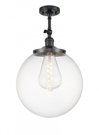 Beacon - 1 Light - 14 inch - Matte Black - Adjustable Semi-Flush Mount (3442|201F-BK-G202-14)