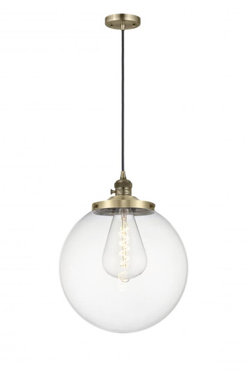 Beacon - 1 Light - 14 inch - Antique Brass - Cord hung - Mini Pendant (3442|201CSW-AB-G202-14)