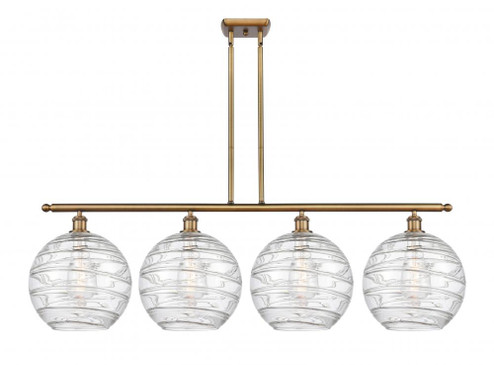 Athens Deco Swirl - 4 Light - 50 inch - Brushed Brass - Cord hung - Island Light (3442|516-4I-BB-G1213-12)