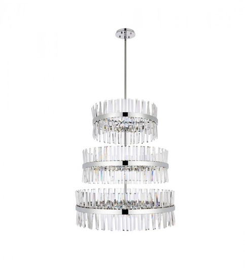 Serephina 36 Inch 3 Tiers Crystal Round Chandelier Light in Chrome (758|6200G36L3C)