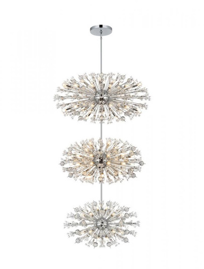 Vera 50 inch three tiers crystal starburst chandelier in chrome (758|2500G50L3C)