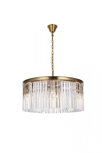 Sydney 31.5 Inch Round Crystal Chandelier in Satin Gold (758|1208D31SG/RC)