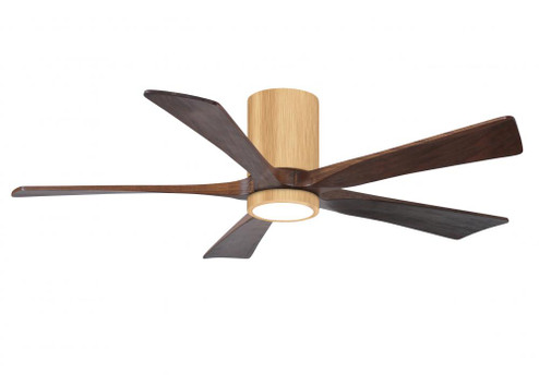 IR5HLK five-blade flush mount paddle fan in Light Maple finish with 52” solid Walnut  blades and (230|IR5HLK-LM-WA-52)