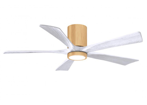 IR5HLK five-blade flush mount paddle fan in Light Maple finish with 52” Matte White  blades and (230|IR5HLK-LM-MWH-52)