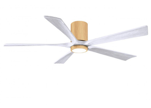 IR5HLK five-blade flush mount paddle fan in Light Maple finish with 60” Matte White  blades and (230|IR5HLK-LM-MWH-60)