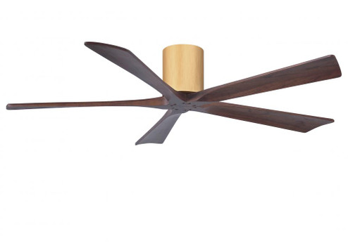 Irene-5H three-blade flush mount paddle fan in Light Maple finish with 60” Walnut tone blades.  (230|IR5H-LM-WA-60)