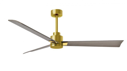 Alessandra 3-blade transitional ceiling fan in brushed brass finish with gray ash blades. Optimize (230|AK-BRBR-GA-56)