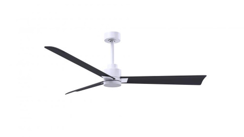 Alessandra 3-blade transitional ceiling fan in matte white finish with matte black blades. Optimiz (230|AK-MWH-BK-56)