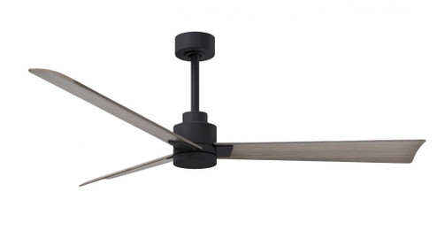 Alessandra 3-blade transitional ceiling fan in matte black finish with gray ash blades. Optimized fo (230|AK-BK-GA-56)