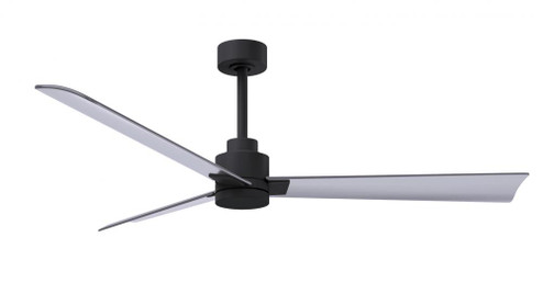 Alessandra 3-blade transitional ceiling fan in matte black finish with brushed nickel blades. Optimi (230|AK-BK-BN-56)