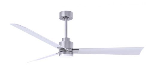 Alessandra 3-blade transitional ceiling fan in brushed nickel finish with matte white blades. Optimi (230|AKLK-BN-MWH-56)