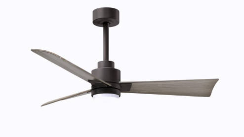 Alessandra 3-blade transitional ceiling fan in textured bronze finish with gray ash blades. Optimize (230|AKLK-TB-GA-42)