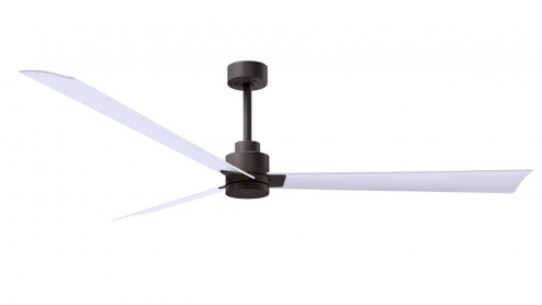 Alessandra 3-blade transitional ceiling fan in textured bronze finish with matte white blades. Optim (230|AK-TB-MWH-72)