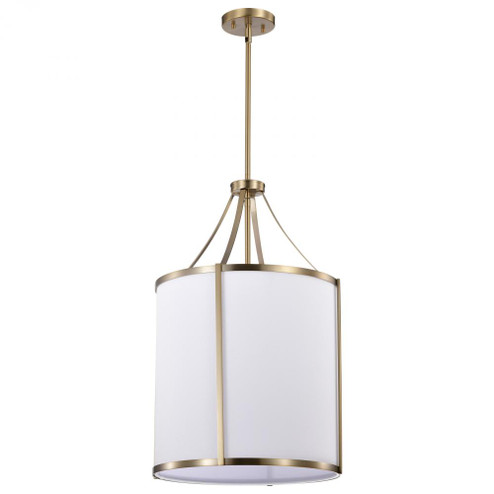 Easton 3 Light Pendant; Burnished Brass Finish; White Linen Shade (81|60/7962)
