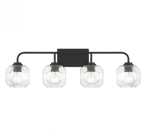 Baldwin 4-Light Bathroom Vanity Light in Matte Black (641|V6-L8-4399-4-BK)