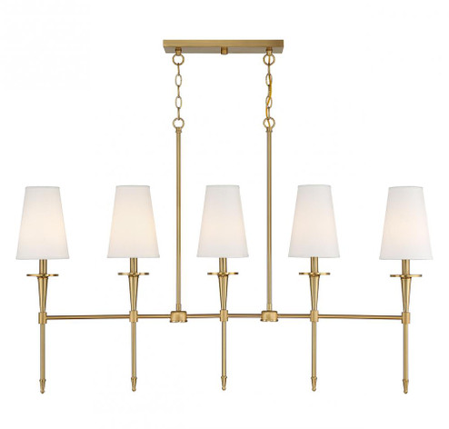 Trundle 5-Light Linear Chandelier in Warm Brass (641|V6-L1-5609-5-322)