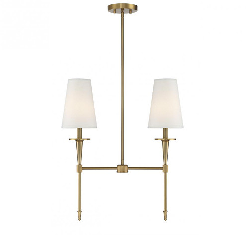 Trundle 2-Light Linear Chandelier in Warm Brass (641|V6-L1-5607-2-322)