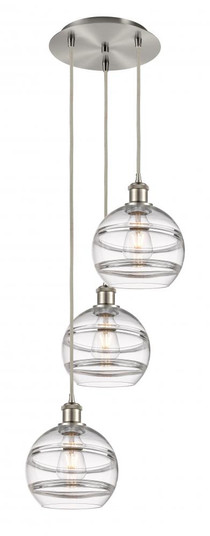 Rochester - 3 Light - 15 inch - Brushed Satin Nickel - Cord hung - Multi Pendant (3442|113B-3P-SN-G556-8CL)