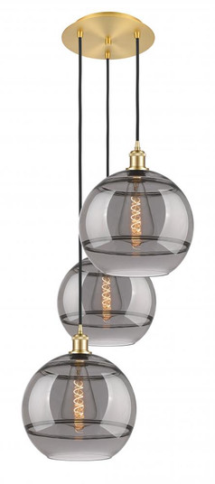 Rochester - 3 Light - 19 inch - Satin Gold - Cord hung - Multi Pendant (3442|113B-3P-SG-G556-12SM)