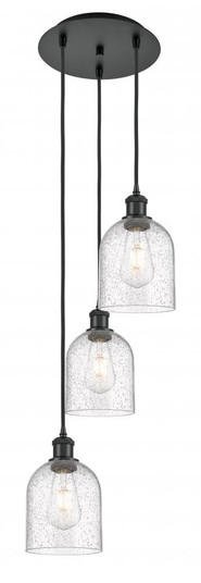 Bella - 3 Light - 12 inch - Matte Black - Cord hung - Multi Pendant (3442|113B-3P-BK-G558-6SDY)