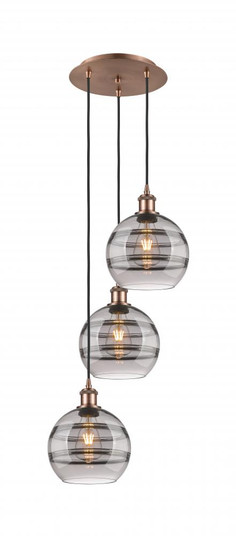 Rochester - 3 Light - 15 inch - Antique Copper - Cord hung - Multi Pendant (3442|113B-3P-AC-G556-8SM)