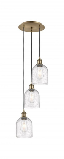 Bella - 3 Light - 12 inch - Antique Brass - Cord hung - Multi Pendant (3442|113B-3P-AB-G558-6SDY)