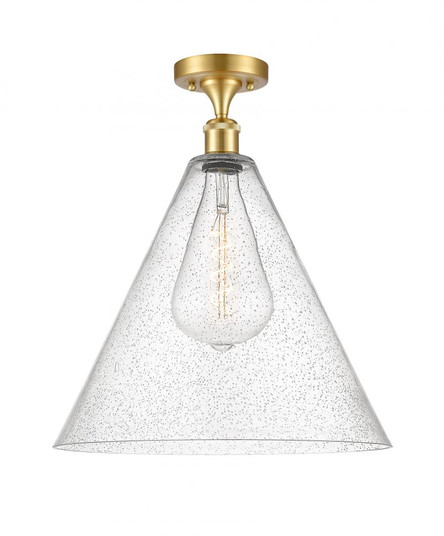 Berkshire - 1 Light - 16 inch - Satin Gold - Semi-Flush Mount (3442|516-1C-SG-GBC-164-LED)