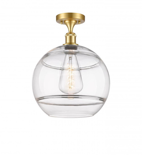 Rochester - 1 Light - 12 inch - Satin Gold - Semi-Flush Mount (3442|516-1C-SG-G556-12CL)