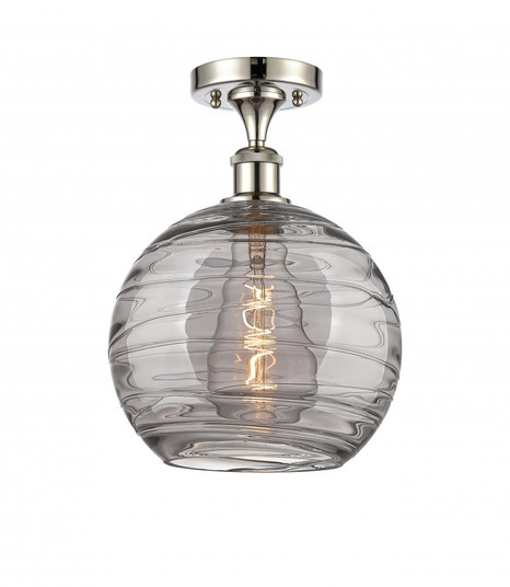 Athens Deco Swirl - 1 Light - 10 inch - Polished Nickel - Semi-Flush Mount (3442|516-1C-PN-G1213-10SM)