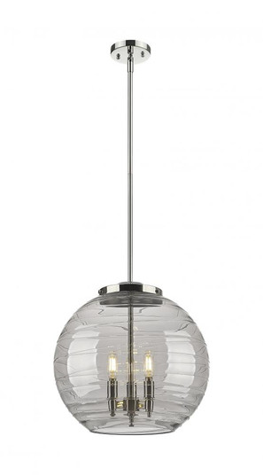 Athens Deco Swirl - 3 Light - 16 inch - Polished Nickel - Stem hung - Pendant (3442|221-3S-PN-G1213-16SM)